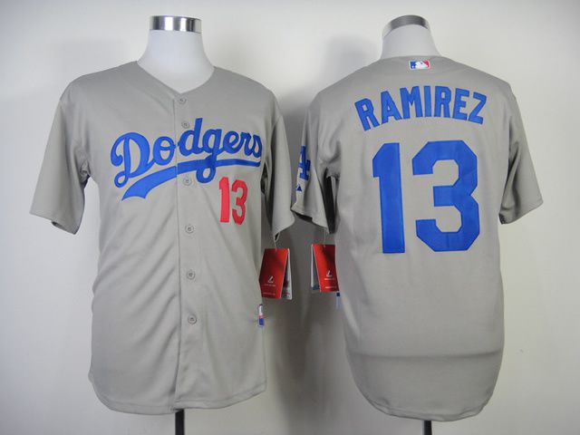 Men Los Angeles Dodgers #13 Ramirez Grey MLB Jerseys->los angeles dodgers->MLB Jersey
